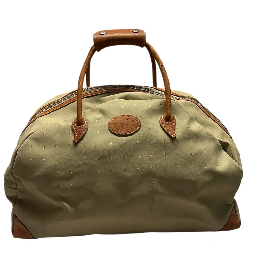 King Ranch Leather Trimmed Duffle Bag.
